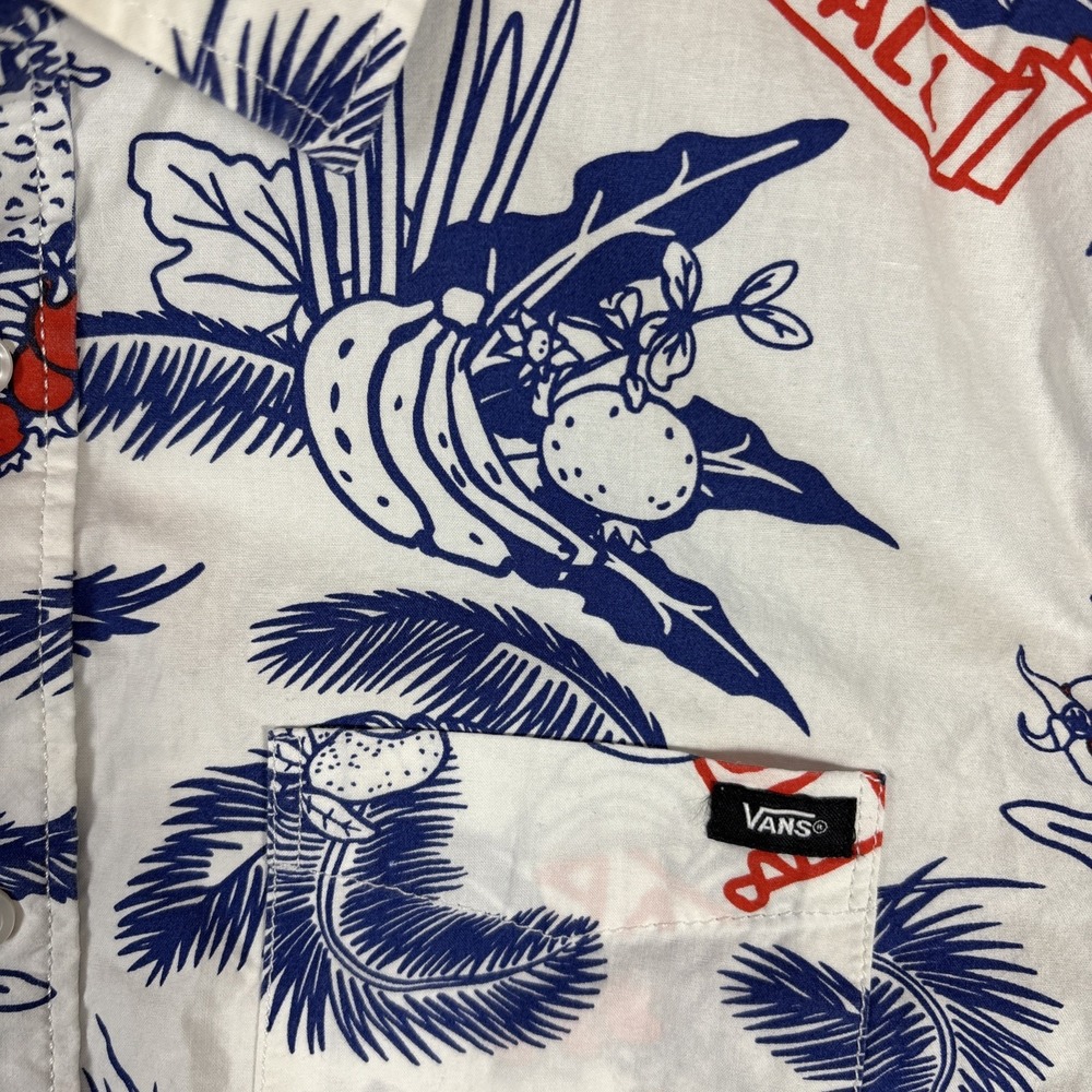Vans Off The Wall Hawaiian Short Sleeve Buttoned Down Shirt Men's Size Small - Picture 4 of 7